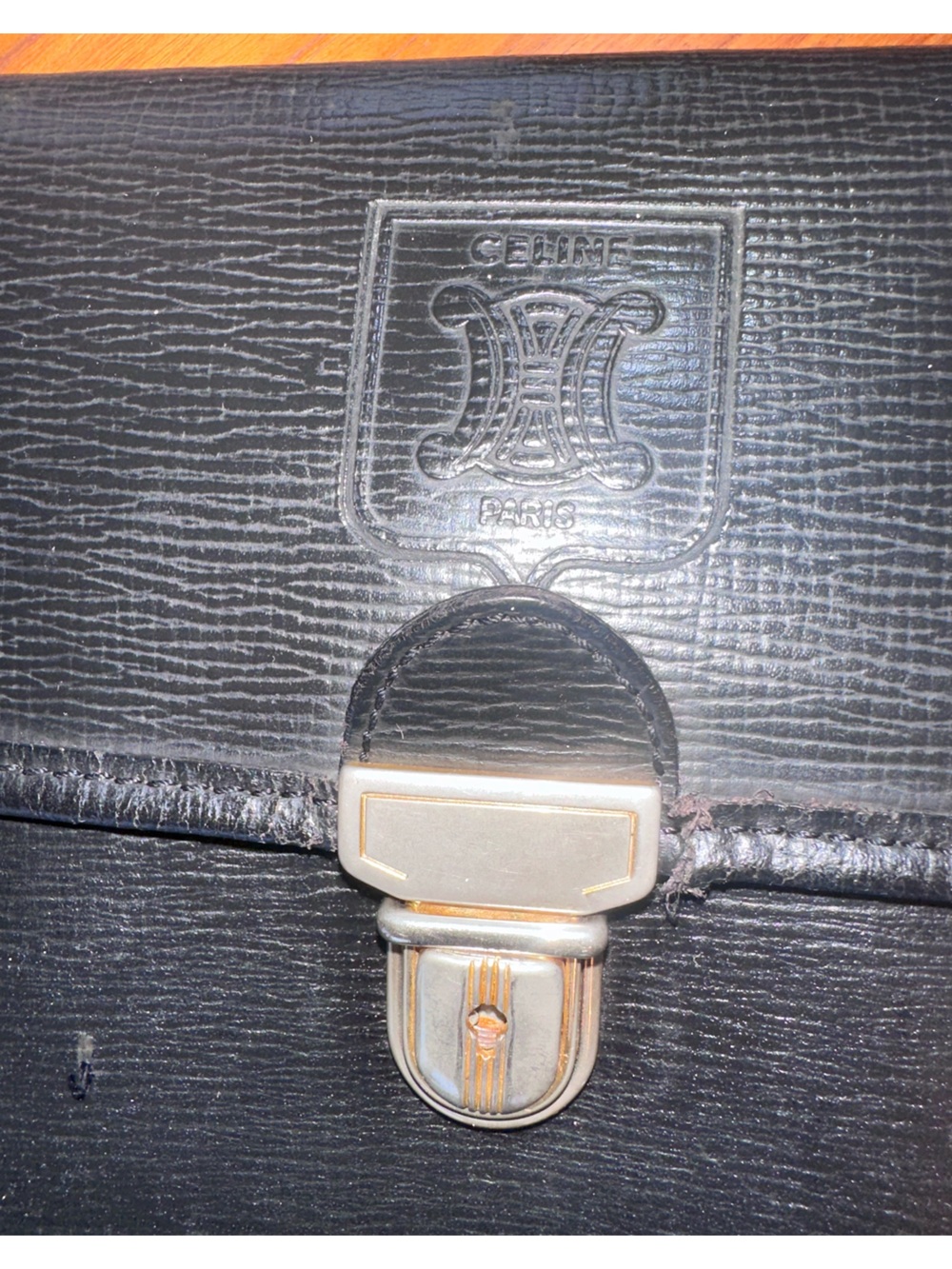 Céline Paris | Black Leather Triomphe Clutch Wristlet | Collector | Vintage - Picture 13 of 15